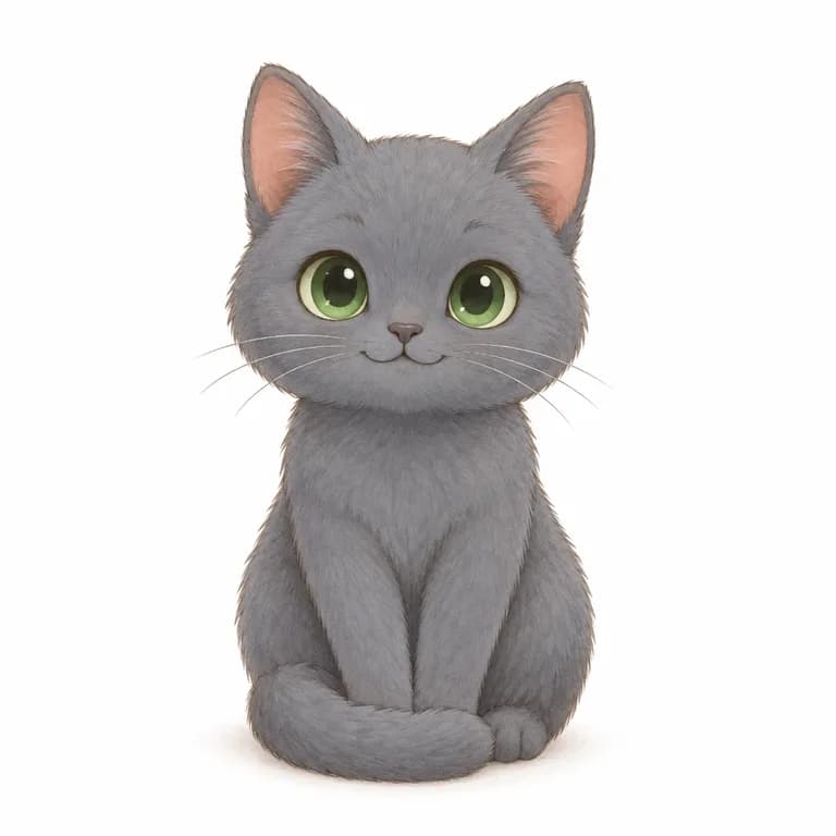Solid gray cat illustration (North Star)