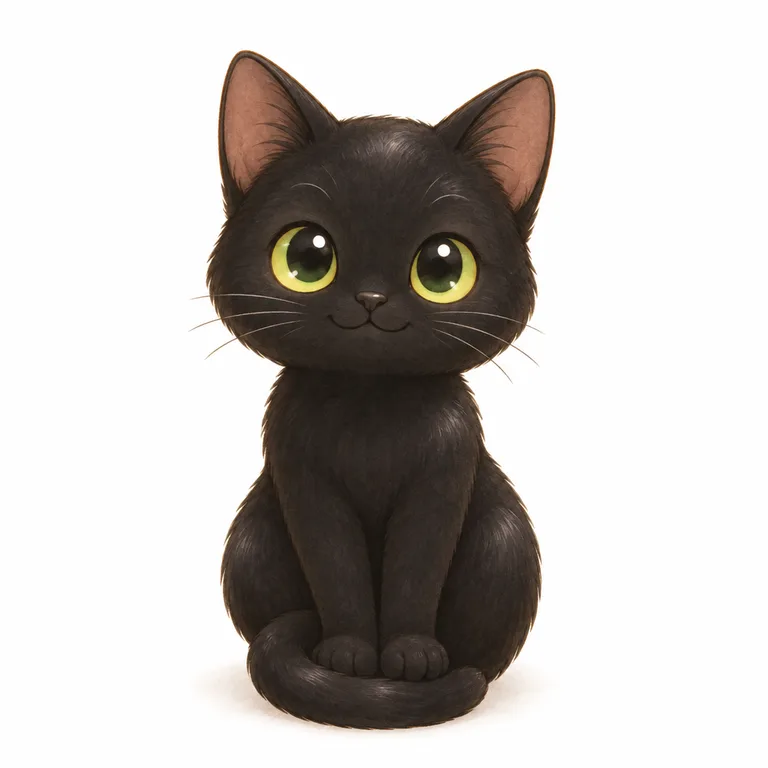 Black cat illustration (Thunder)