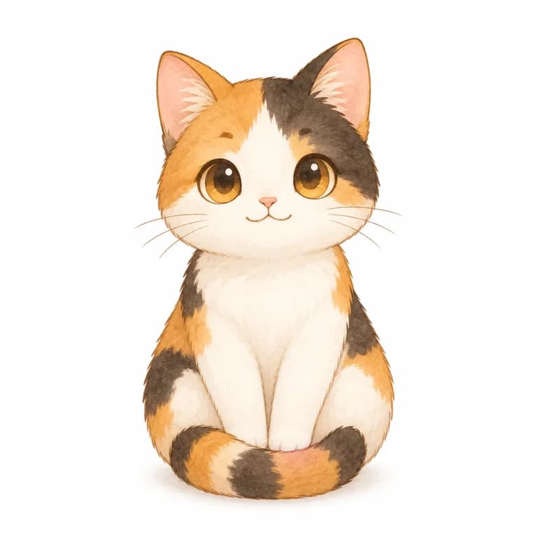 Calico cat illustration (Fireworks)