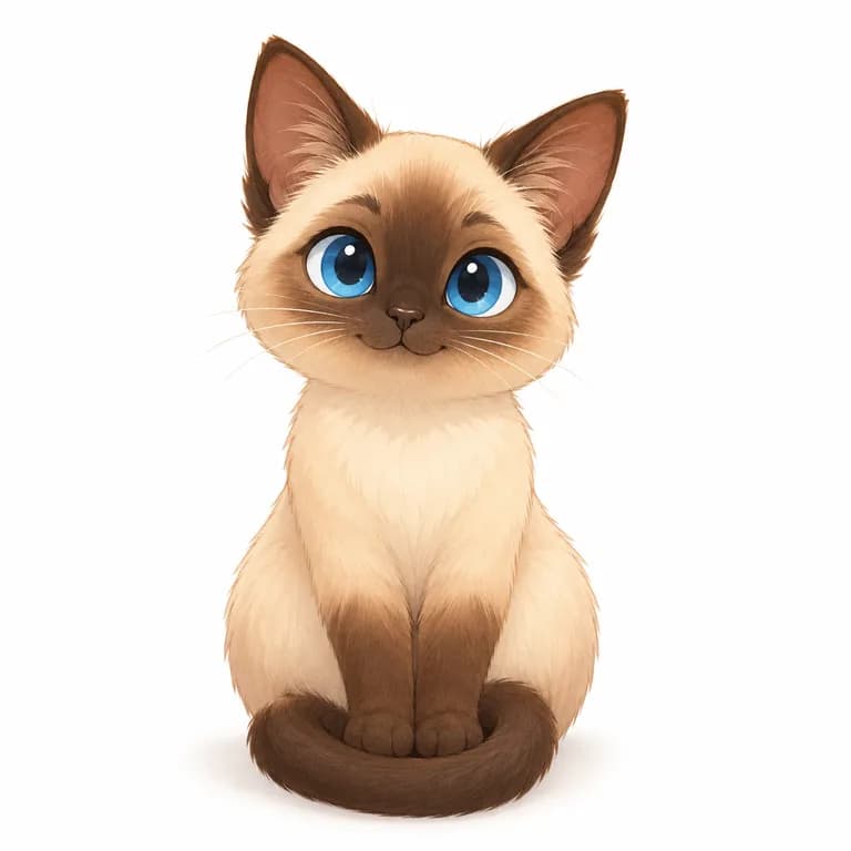 Colorpoint cat illustration (Rainbow)