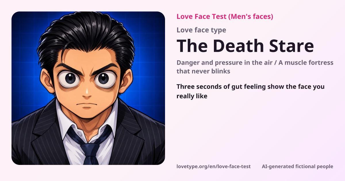 Love Face Test result card (The Death Stare)