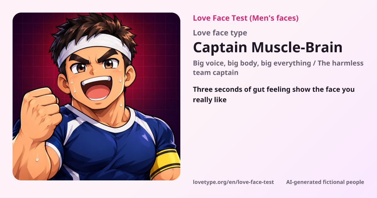 Love Face Test result card (Captain Muscle-Brain)