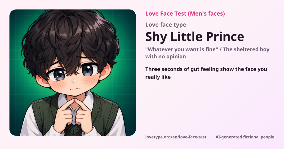 Love Face Test result card (Shy Little Prince)