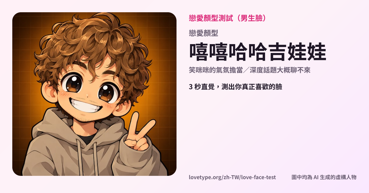 戀愛顏型測試結果卡片（嘻嘻哈哈吉娃娃）