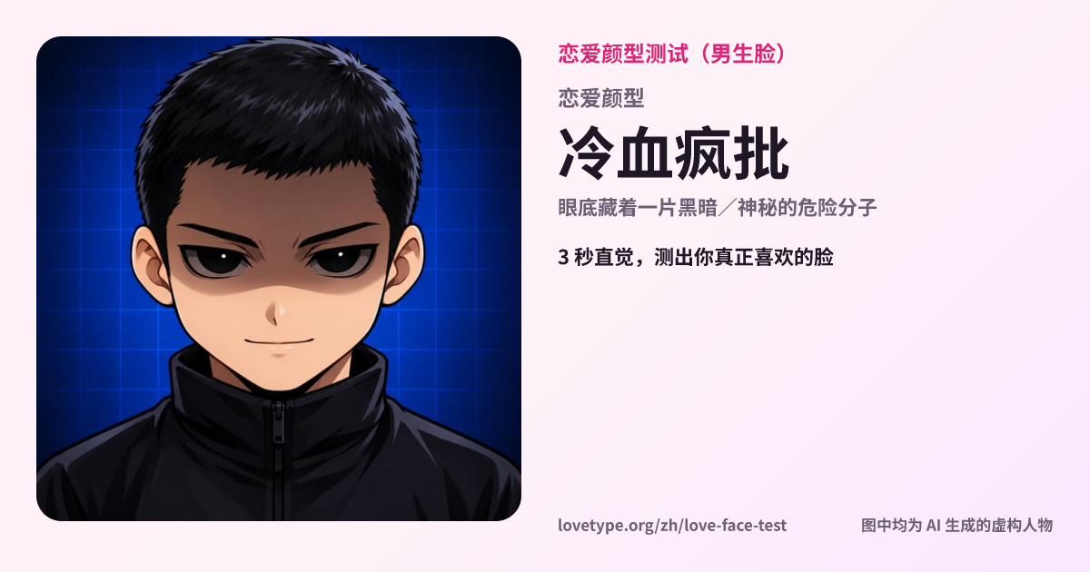 恋爱颜型测试结果卡片（冷血疯批）