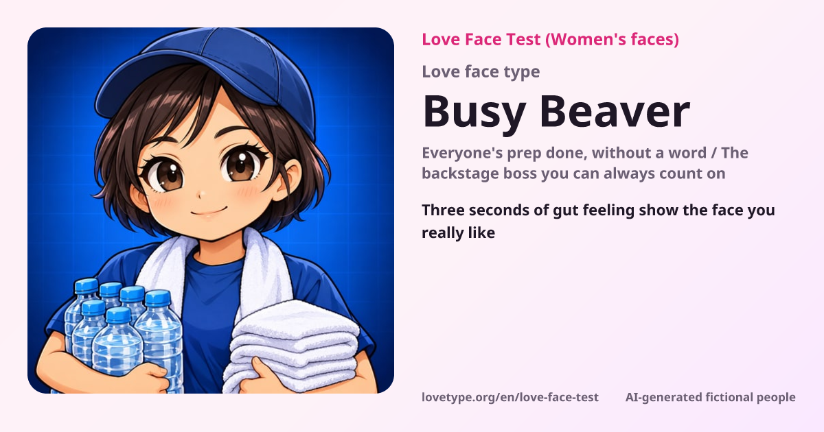 Love Face Test result card (Busy Beaver)
