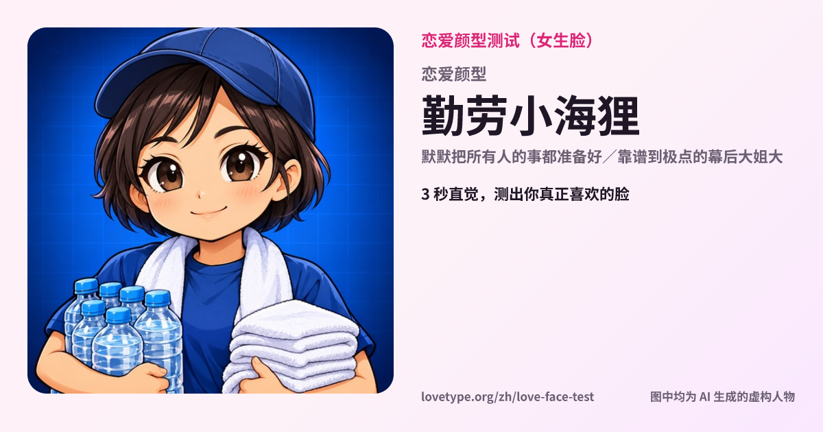 恋爱颜型测试结果卡片（勤劳小海狸）