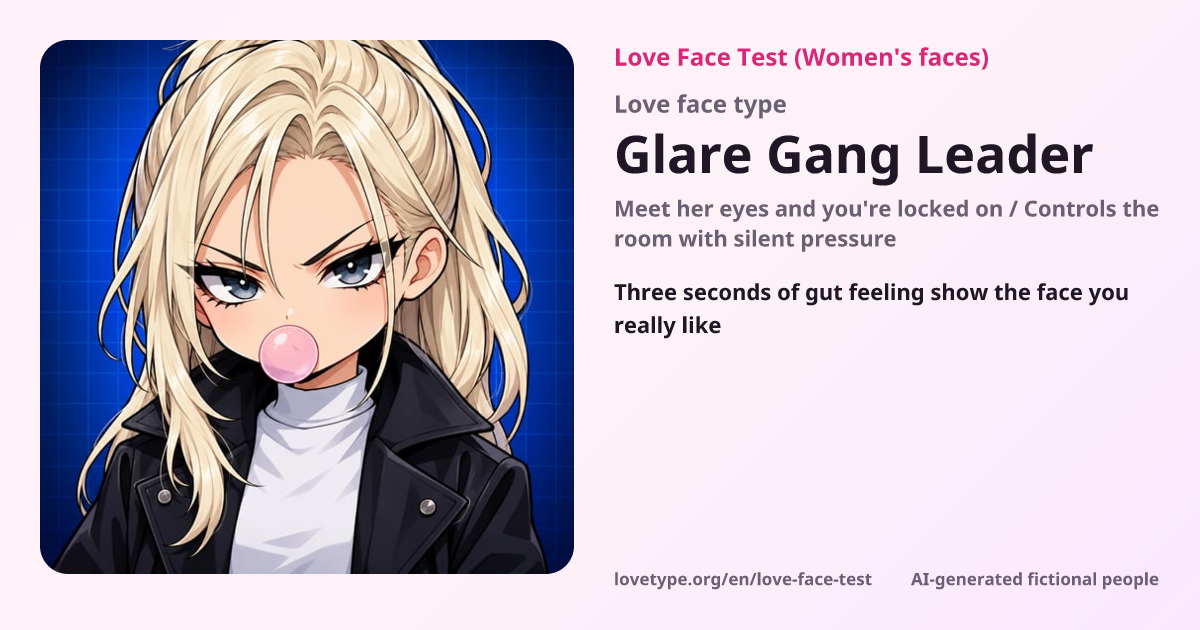 Love Face Test result card (Glare Gang Leader)