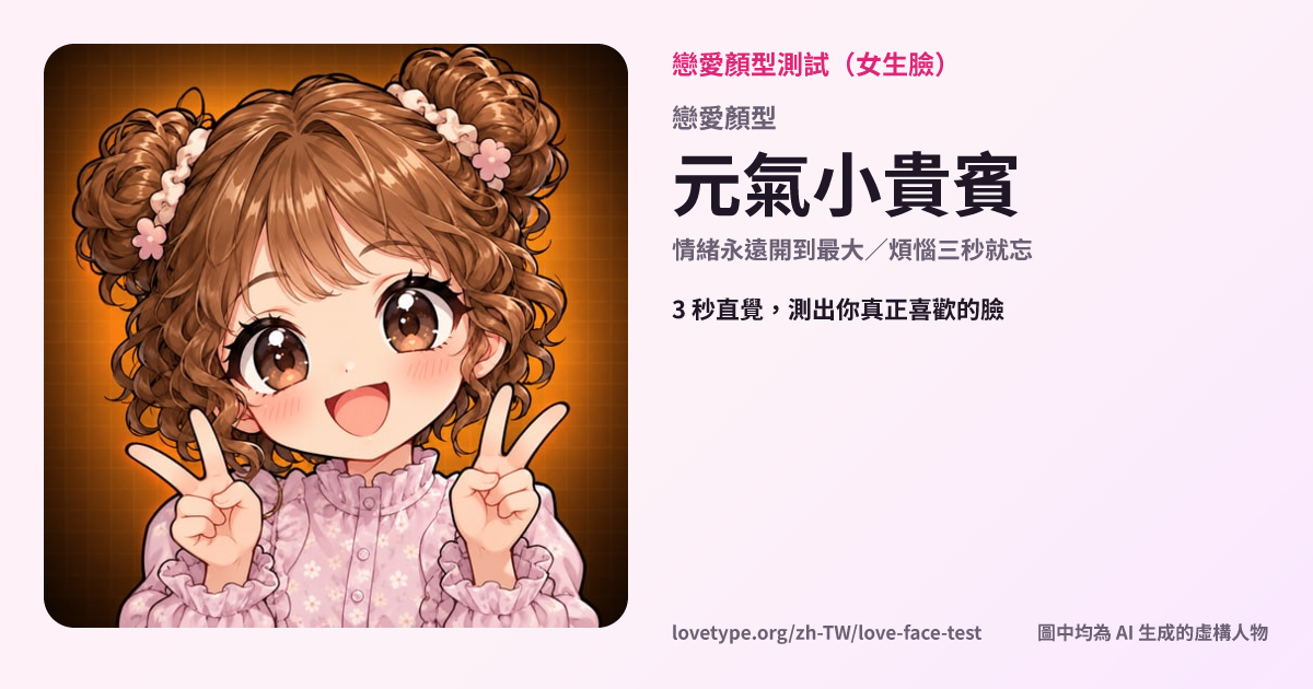 戀愛顏型測試結果卡片（元氣小貴賓）