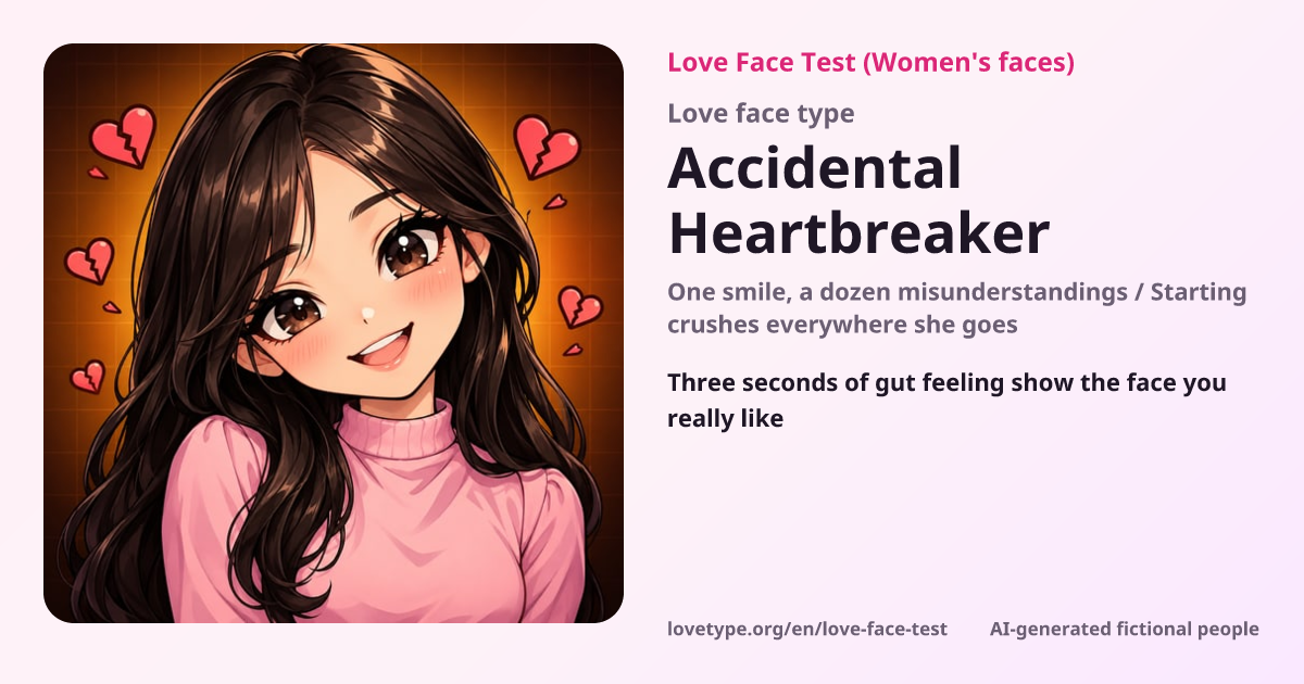Love Face Test result card (Accidental Heartbreaker)