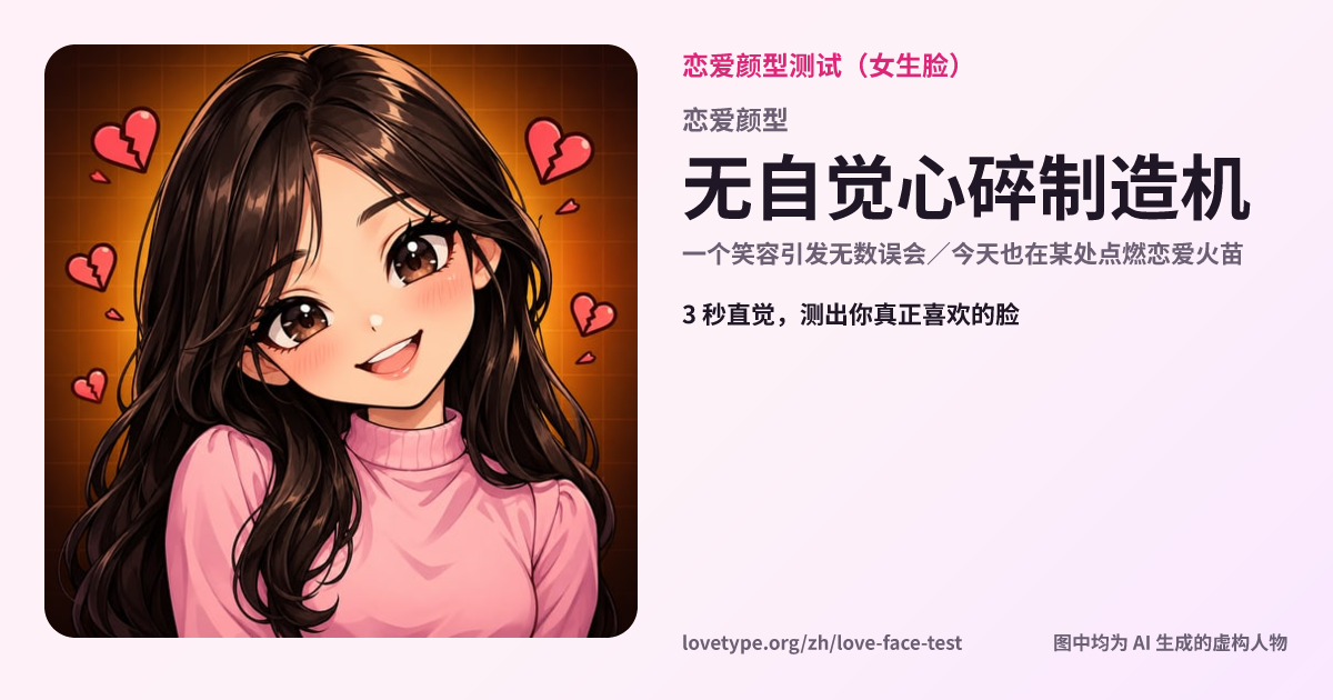 恋爱颜型测试结果卡片（无自觉心碎制造机）