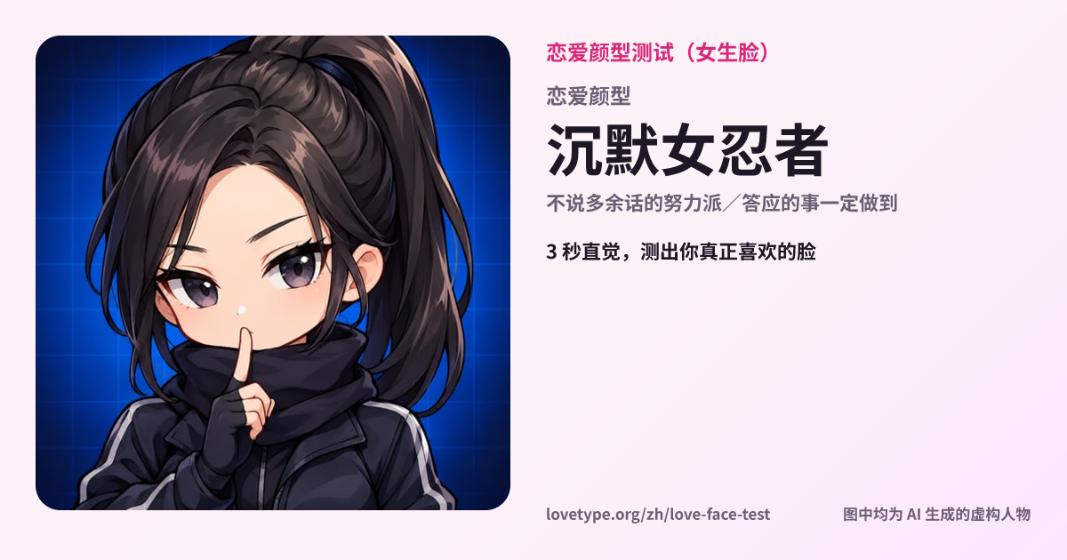 恋爱颜型测试结果卡片（沉默女忍者）