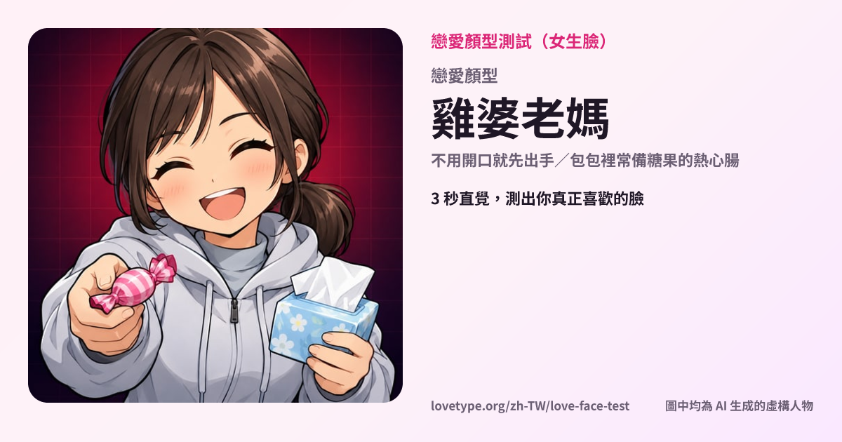 戀愛顏型測試結果卡片（雞婆老媽）