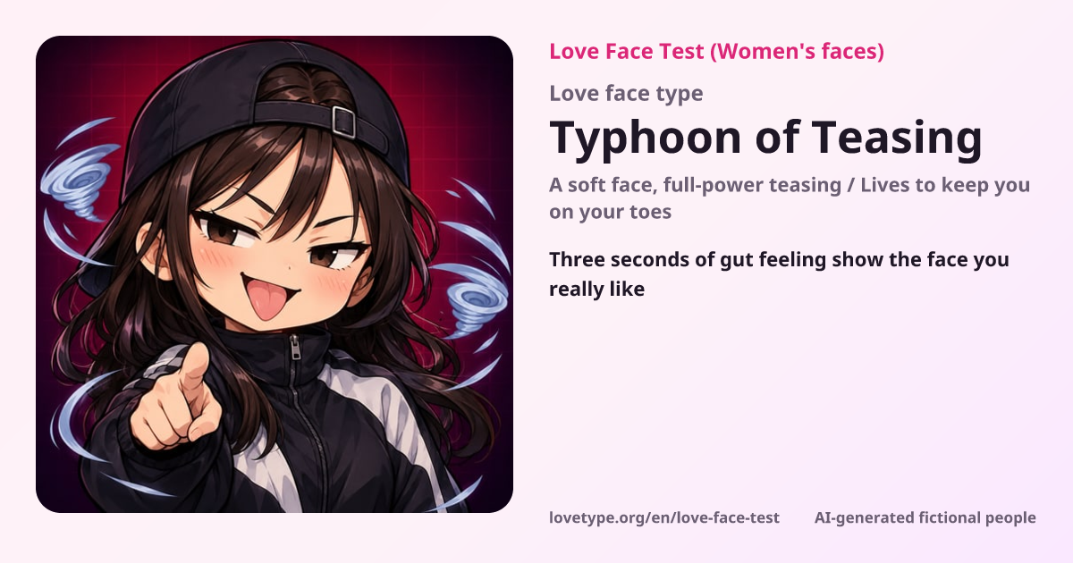 Love Face Test result card (Typhoon of Teasing)