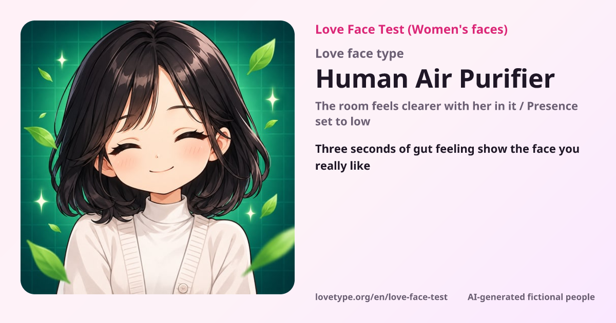 Love Face Test result card (Human Air Purifier)