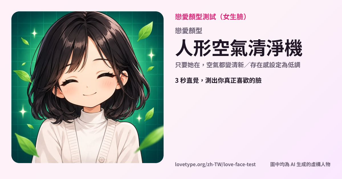 戀愛顏型測試結果卡片（人形空氣清淨機）