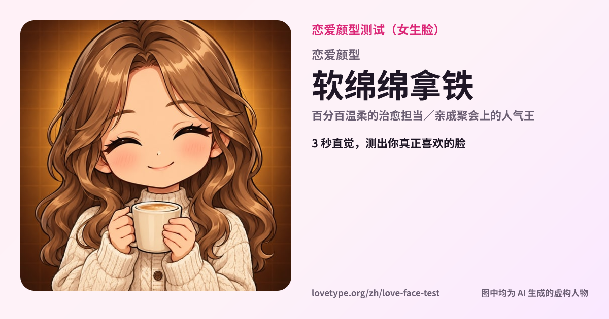 恋爱颜型测试结果卡片（软绵绵拿铁）