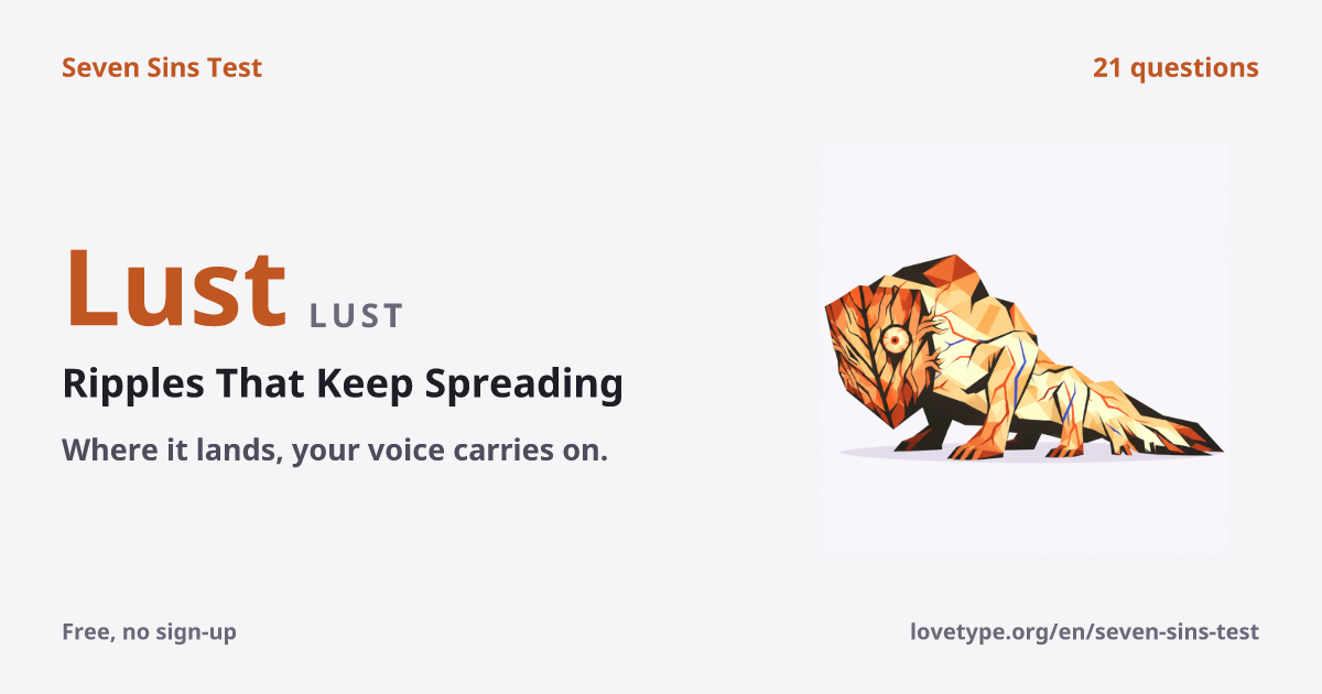 Result card for Lust (Ripples That Keep Spreading)