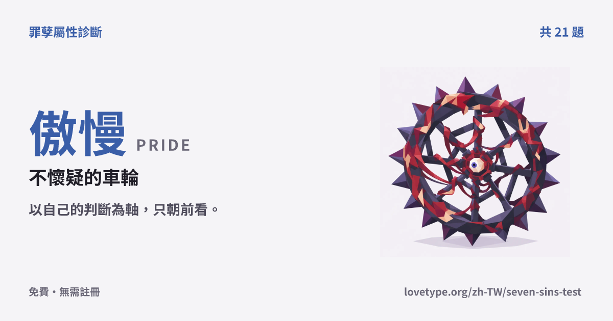 傲慢（不懷疑的車輪）的結果卡