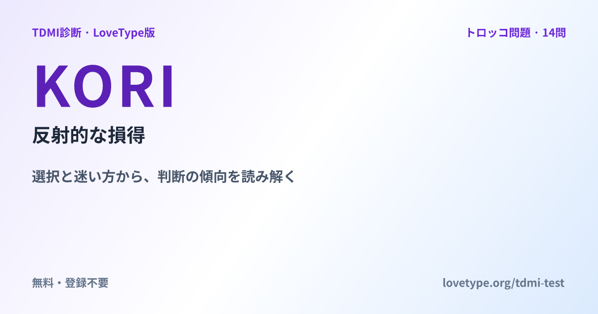 KORI 反射的な損得の共有画像