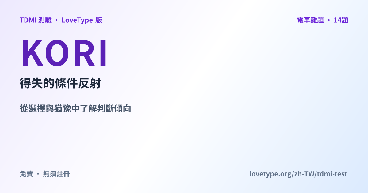 分享圖片：KORI 得失的條件反射