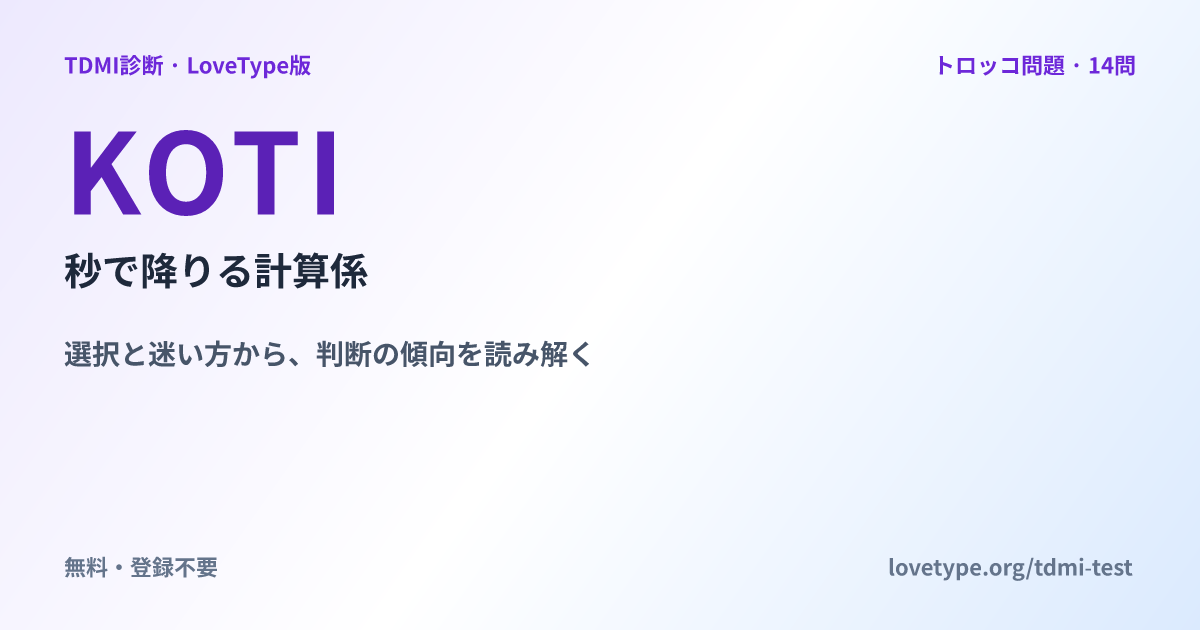 KOTI 秒で降りる計算係の共有画像